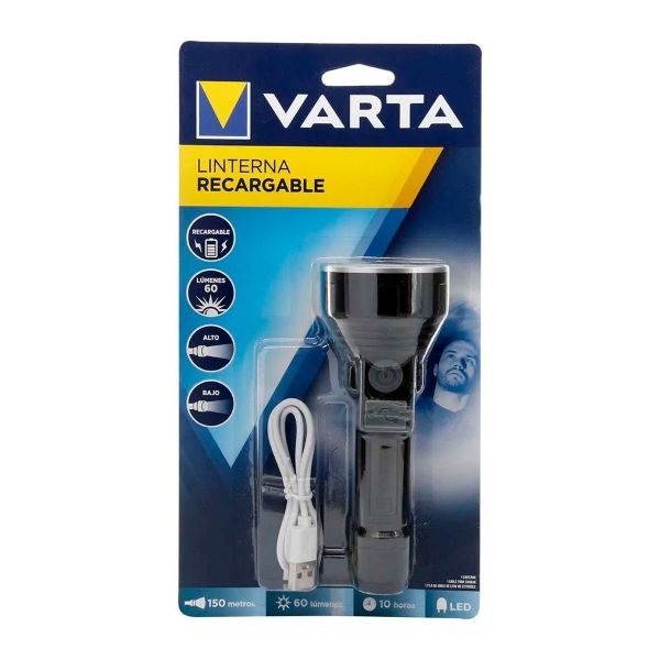 Linterna varta manual 60 lumenes recargable