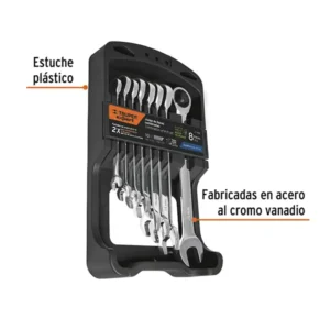 Juego de 8 Llaves Truper JC-8XM Combinadas con Ratchet (mm) (1)