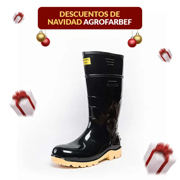 Bota de PVC Negra Impermeable con Puntera Robusta Guerrera