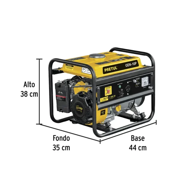 Planta Eléctrica GEN-10P Pretul a Gasolina de 2.9HP 1000W (3)