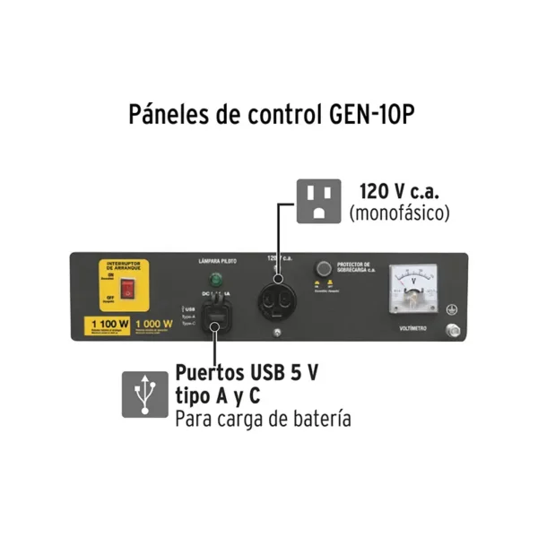 Planta Eléctrica GEN-10P Pretul a Gasolina de 2.9HP 1000W (4)