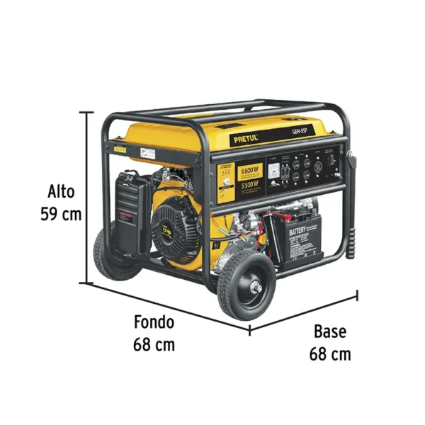 Planta Eléctrica GEN-55P Pretul a Gasolina de 13HP 5500W (3)