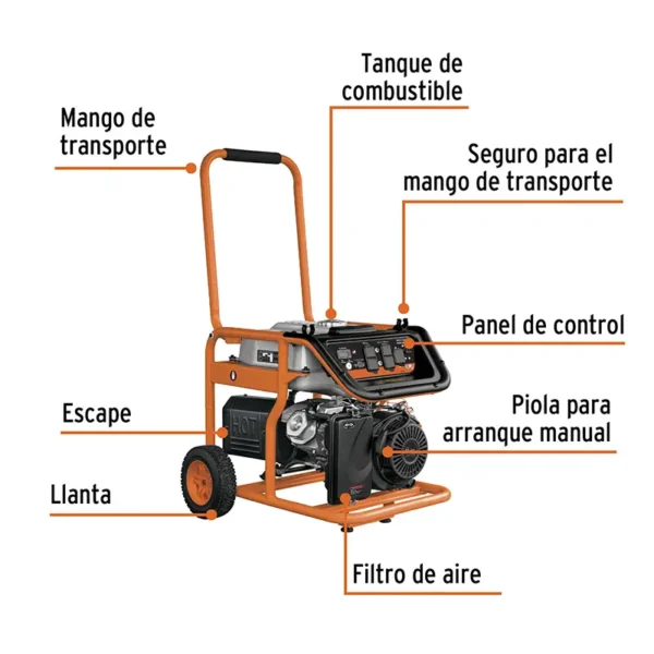 Planta Eléctrica GEN-55X Truper a Gasolina de 13HP 5500W (3)