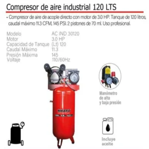 Compresor de Aire Industrial 120 LTS 30 HP AC-IND 30120