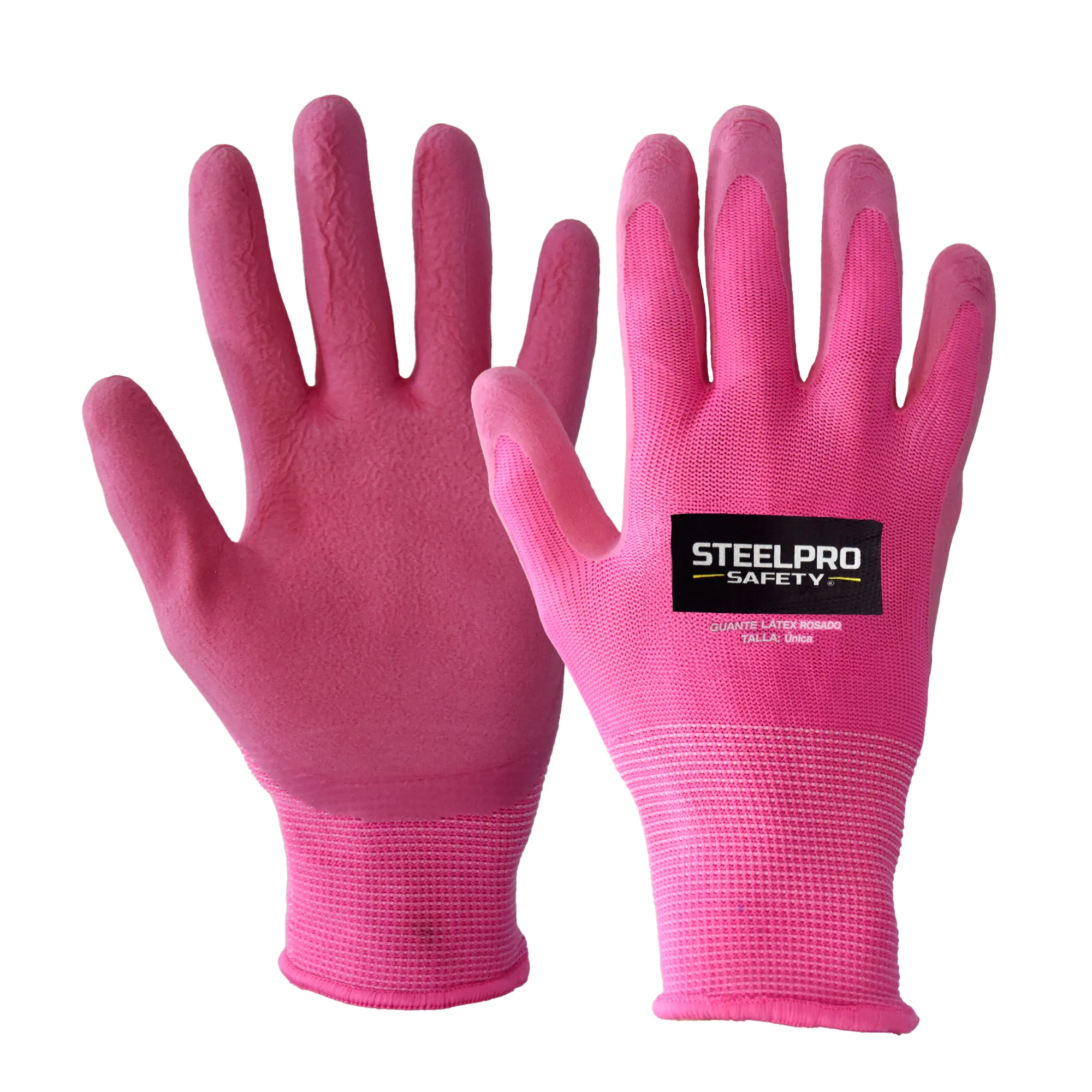Guante de Seguridad Multiflex Anticorte Poliéster Látex Rosado