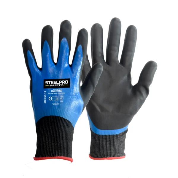 Guante de Seguridad Multiflex Nitrifull Fibra de Vidrio Cut-5 SteelPro