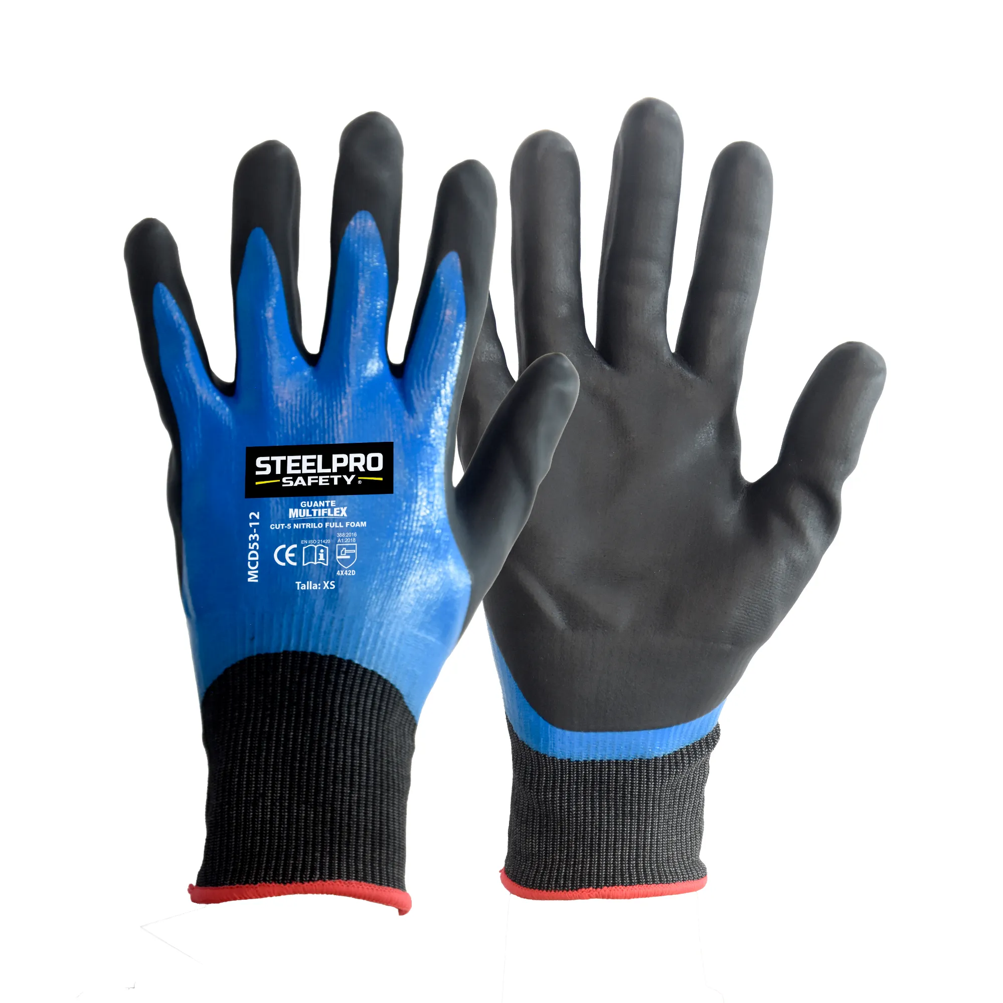 Guante de Seguridad Multiflex Nitrifull Fibra de Vidrio Cut-5 SteelPro