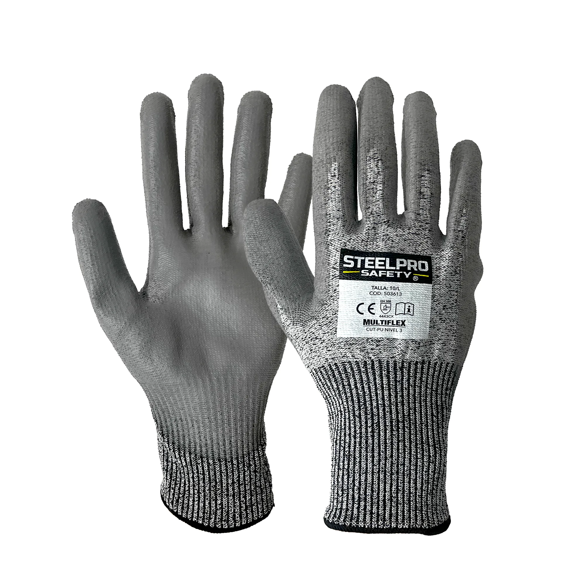 Guante de Seguridad Mutiflex Anticorte 3 PU Nivel C SteelPro
