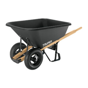 Carretilla Plástico Negro T-8 Plástica Doble Llanta Neumática Truper