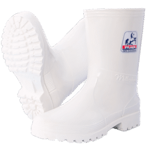 bota caña media blanca pvc milenium