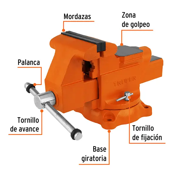 Prensa de Banco Truper TA-6 Industrial Hierro 6 Pulgadas 15cm (3)