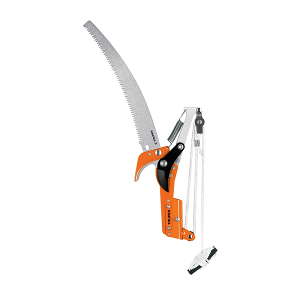 Cortador de poda sin mango con hoja de acero SK5 templado y sistema de polea, diseñado para cortes precisos en altura, mayor control y menor esfuerzo en trabajos profesionales.