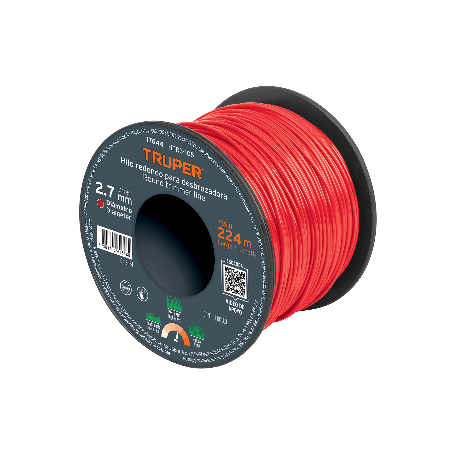 Hilo Redondo para Guadaña de 2.7mm HTR3-105