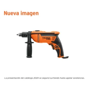 Taladro percutor PRO de 750 W con velocidad variable y portabrocas de 1/2". Ideal para perforaciones eficientes en concreto, metal y madera en aplicaciones profesionales.