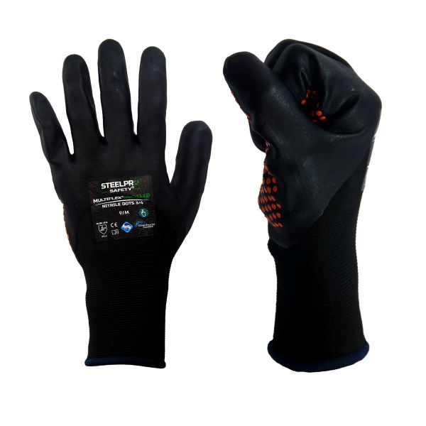 Guante Multiflex recycled nitrile dots 4
