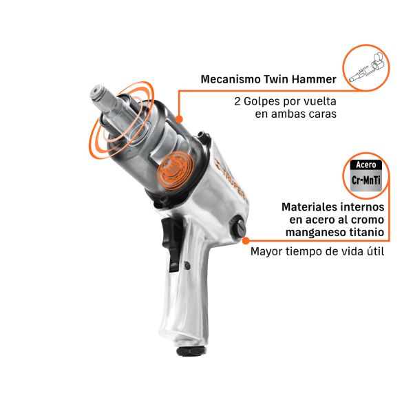 Llave de impacto neumatica de media pulgada Truper 3