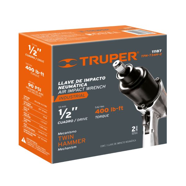 Llave de impacto neumatica tres cuartos de pulgada truper 5
