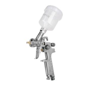 Pistola para retoque gravedad HVLP vaso plástico 1 mm TRUPER