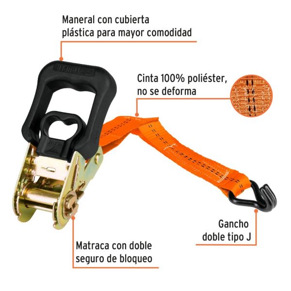 Juego de 2 Sujetadores con Matraca Truper Carga Máxima 1000 kg 4