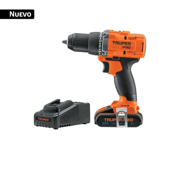 Taladro Inalámbrico un medio 20V Truper PRO con Batería y Cargador 1