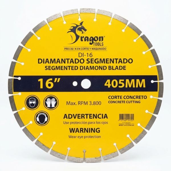 disco diamantado segmentado 16 pulgadas corte concreto Dragon