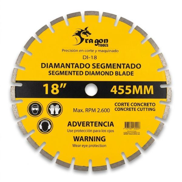 disco diamantado segmentado 18 pulgadas corte concreto Dragon 1